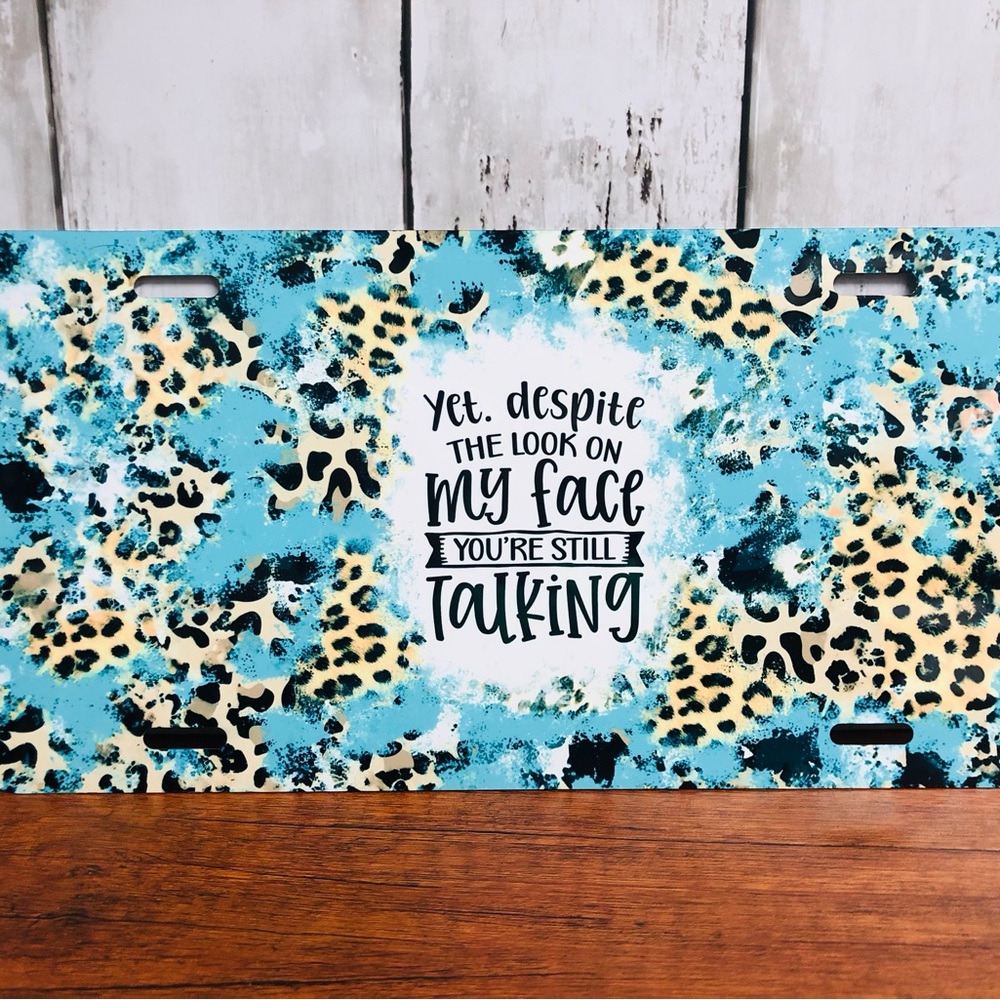 Leopard Print License Plate